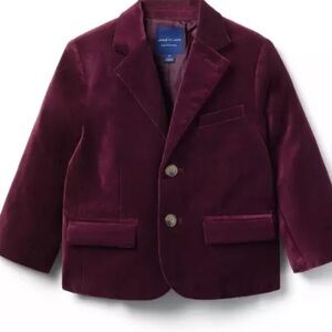 Janie and Jack boys burgundy Velvet Blazer